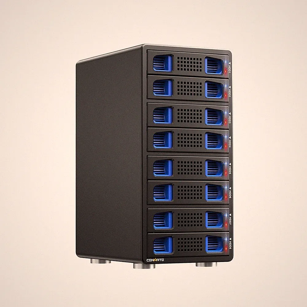 8 Bay Hard Drive RAID Enclosure with Cooling Fan for 2.5/3.5" SATA HDD/SSD wi...