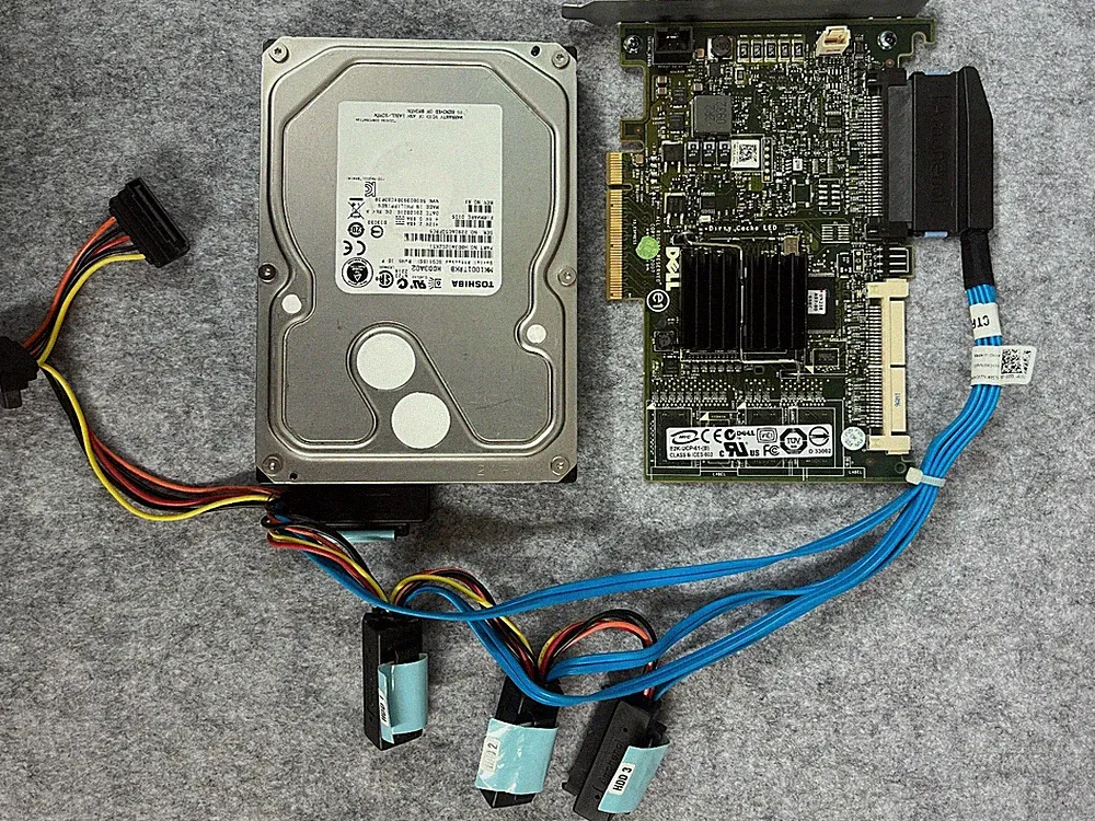 Dell PERC 6/i SAS RAID Controller - 4 Drop Cable - 1TB Toshiba Hard Drive