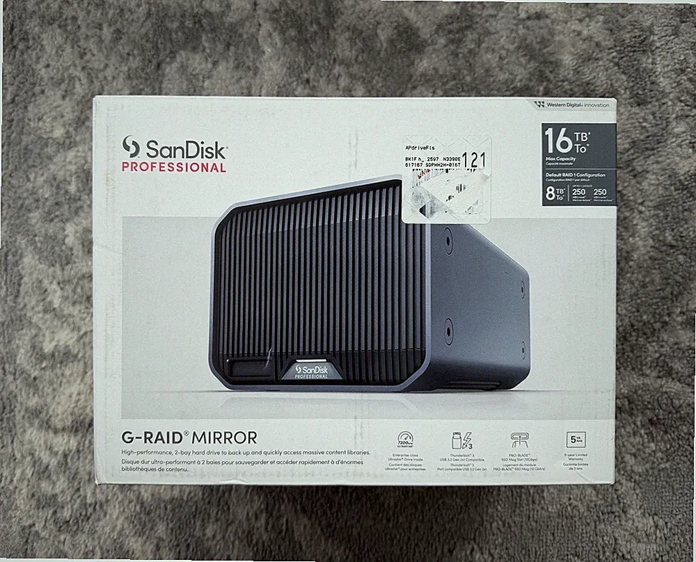 NEW - SanDisk Professional 16TB G-RAID Mirror External HDD SDPHH2H-016T-NBAAD