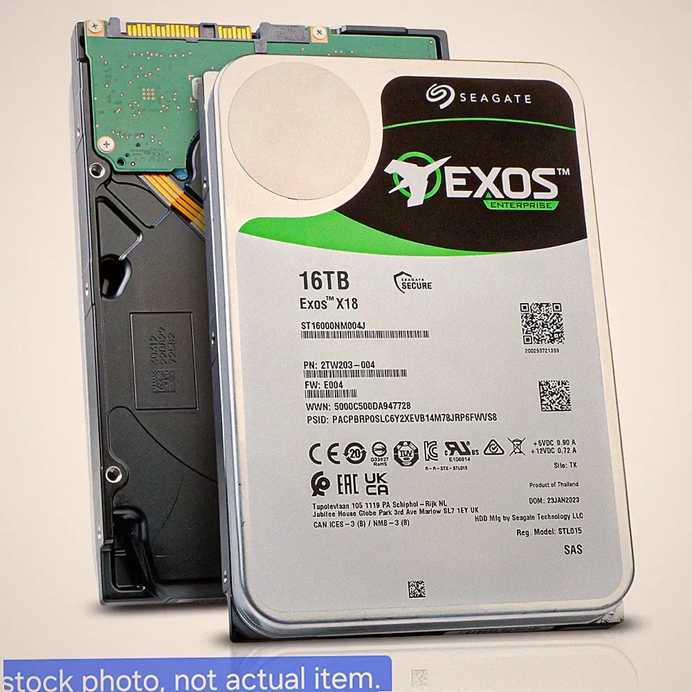 Seagate Exos X18 16TB Enterprise Hard Drive ST16000NM004J SAS 12Gb/s 7200 RPM