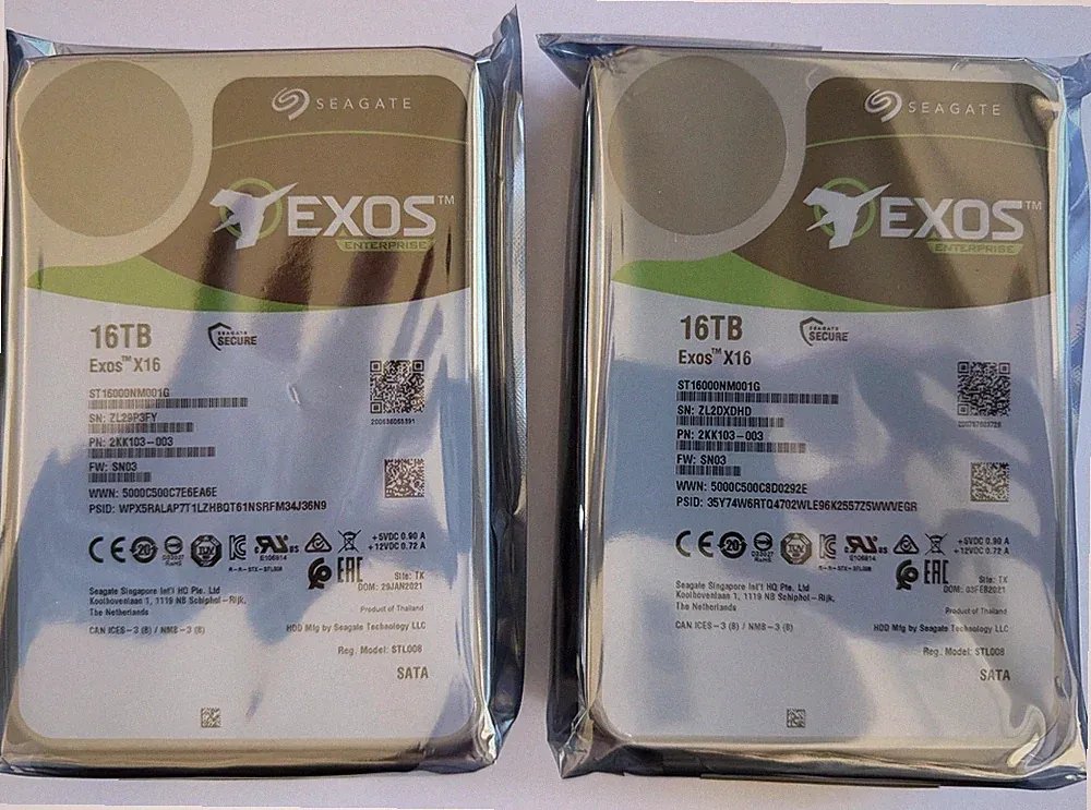 ST16000NM001G SEAGATE EXOS 16TB X16 512e 6Gb 3.5 SATA ENTERPRISE HD PER UNIT
